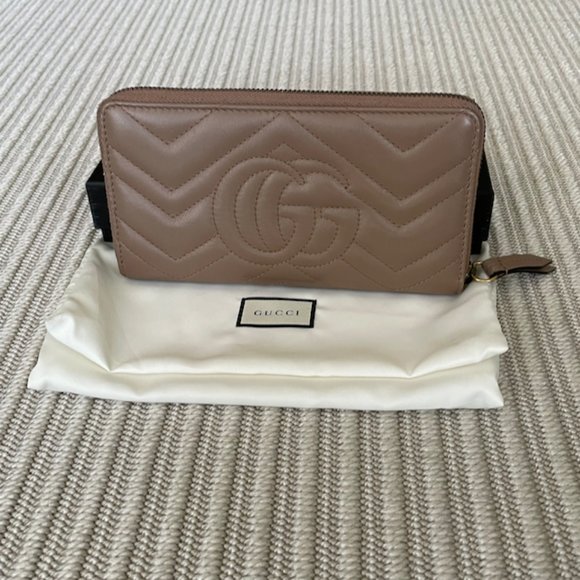 GUCCI GG Marmont Small Matelasse Shoulder Bag and Zip Wallet - Porcelain Rose - Picture 8 of 11